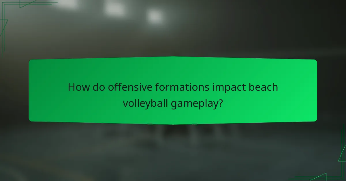 How do offensive formations impact beach volleyball gameplay?