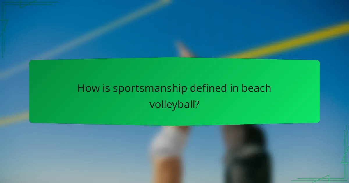 How is sportsmanship defined in beach volleyball?