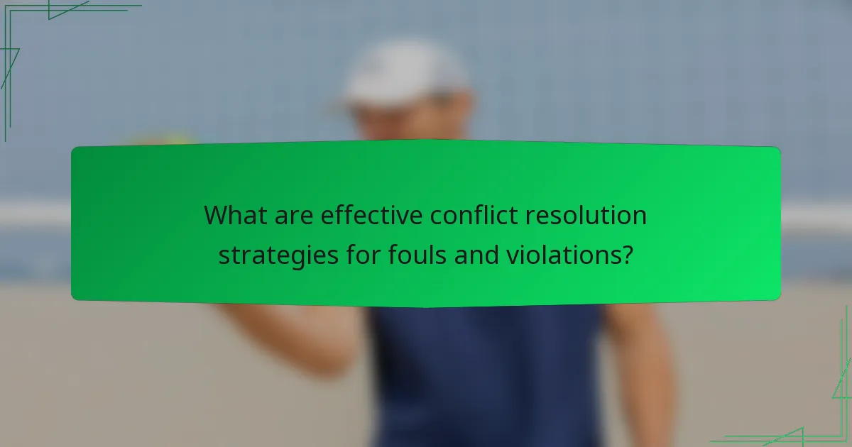 What are effective conflict resolution strategies for fouls and violations?